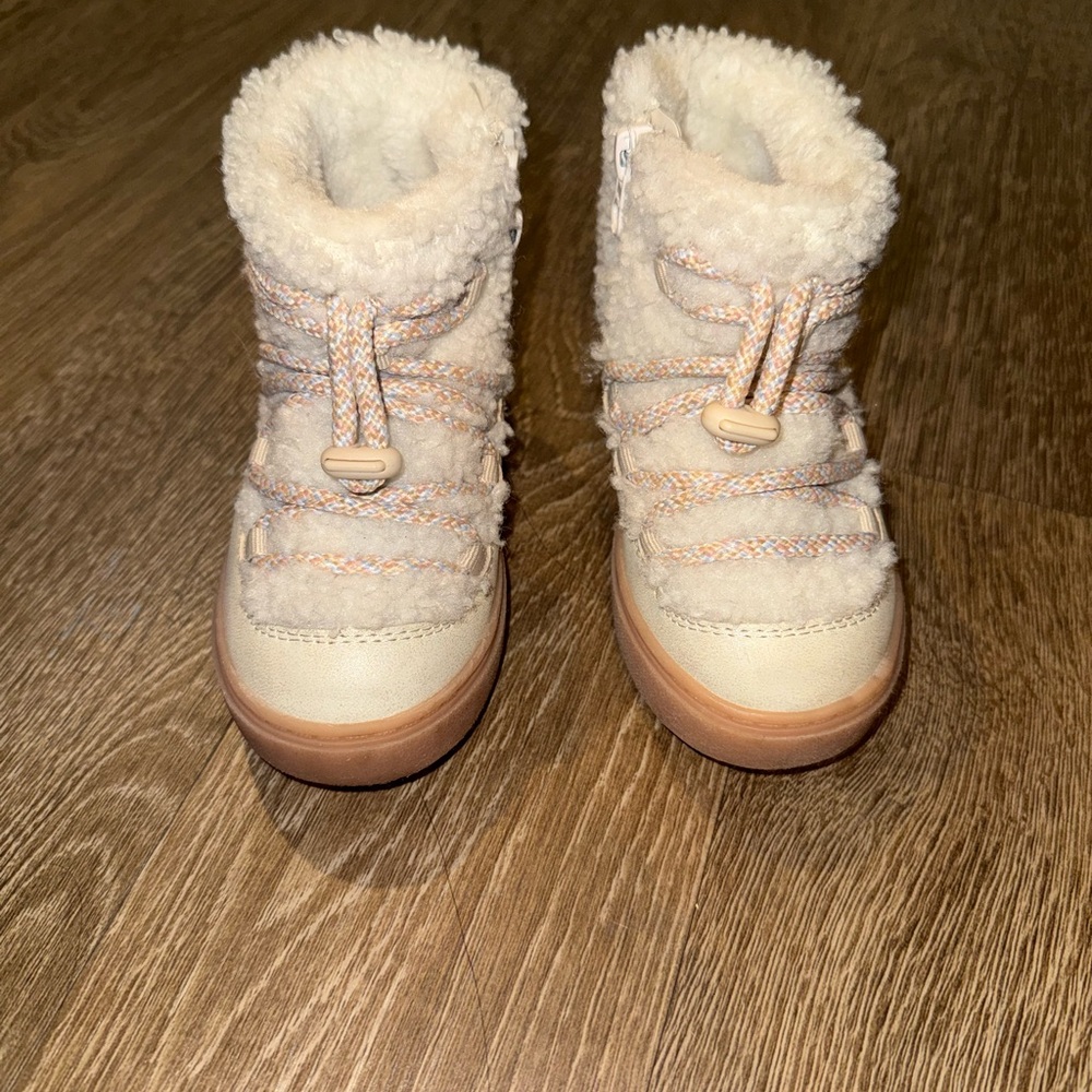 Cat & Jack Cream and Tan Kids Boots